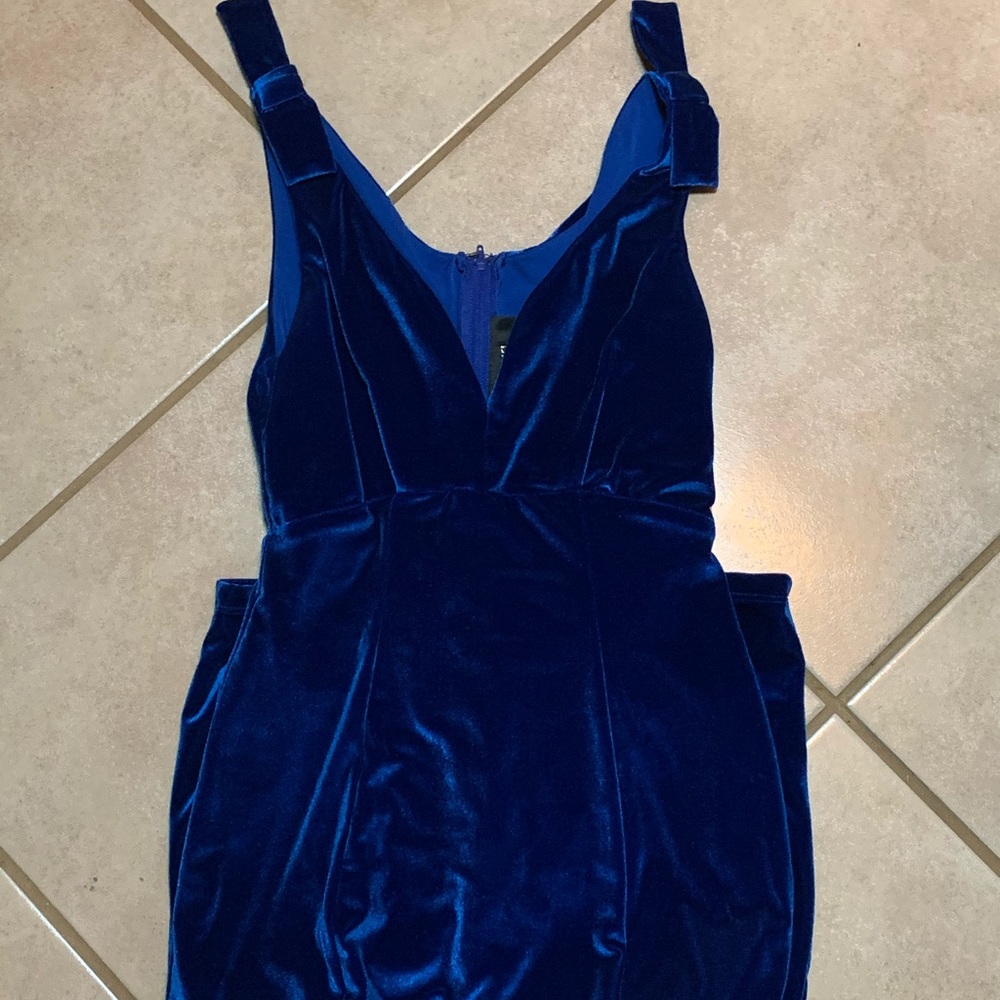 Blue Velvet Midi Gown